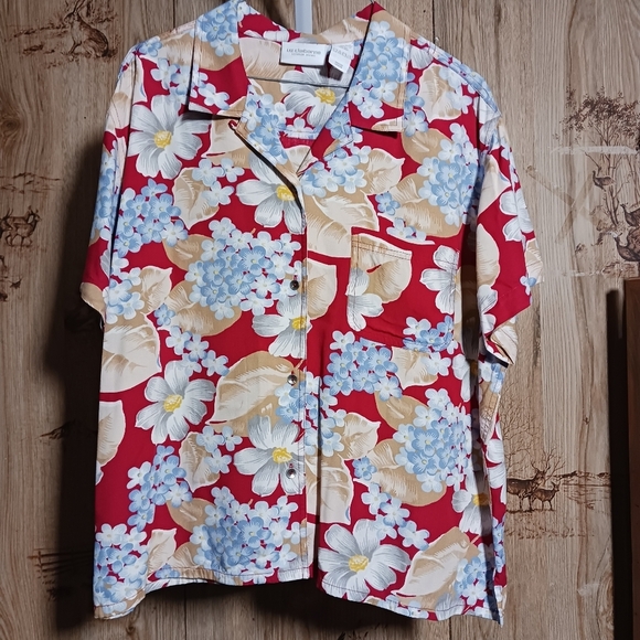 Vintage Liz Claiborne Floral Print Button Down Shirt Size Large - Picture 1 of 6